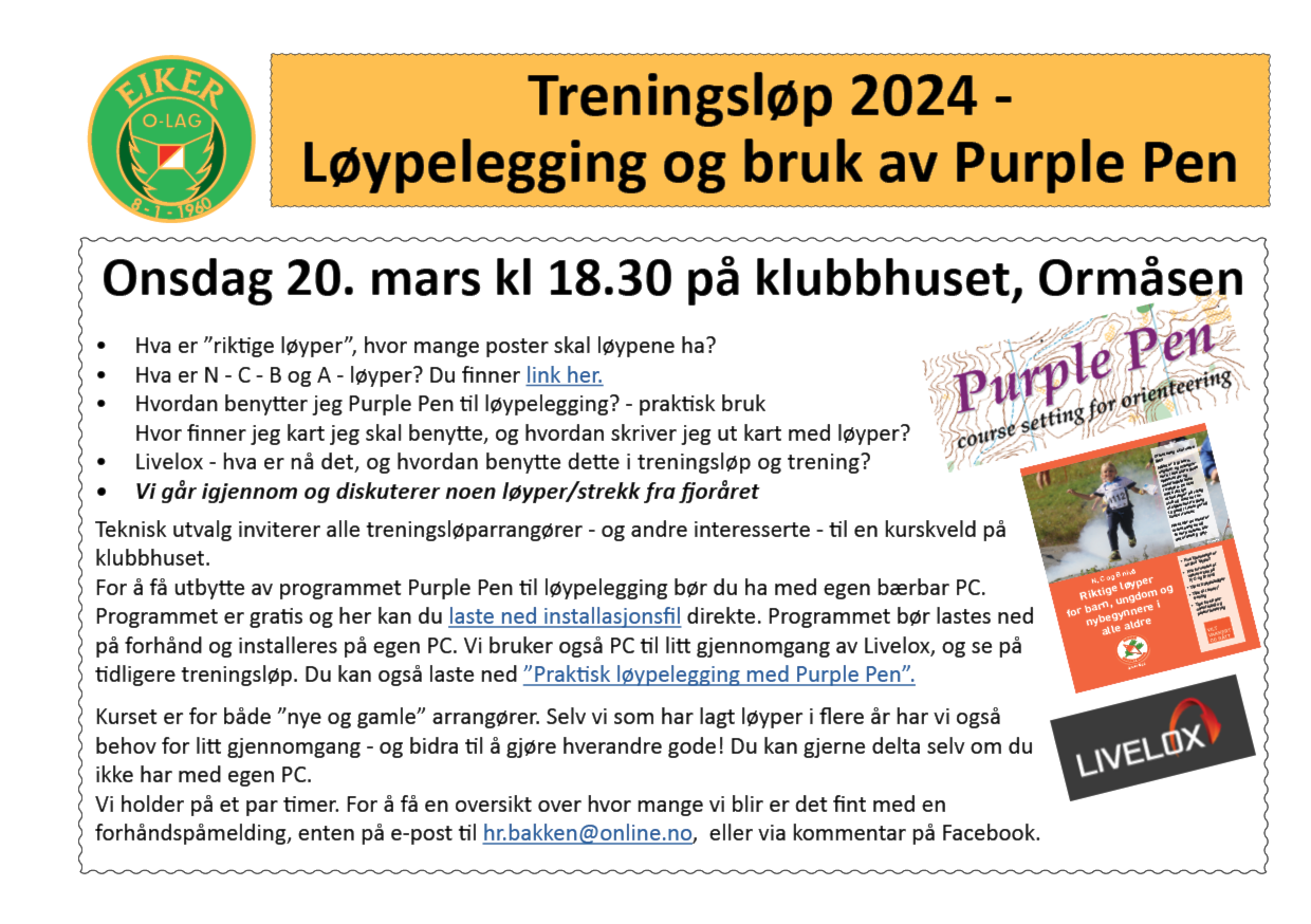 Kurs løypelegging og bruk av Purple Pen